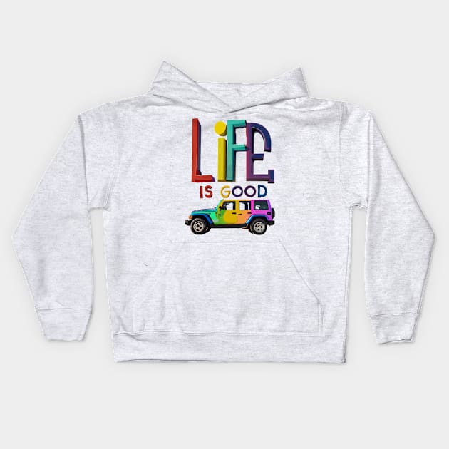 Jeep-girls,ratro Kids Hoodie by Jhontee